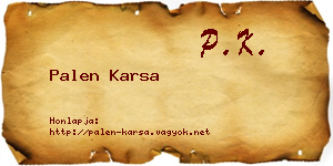 Palen Karsa névjegykártya